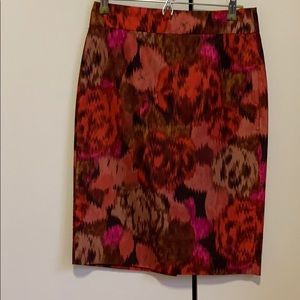 J.Crew Pink Floral Pencil Skirt